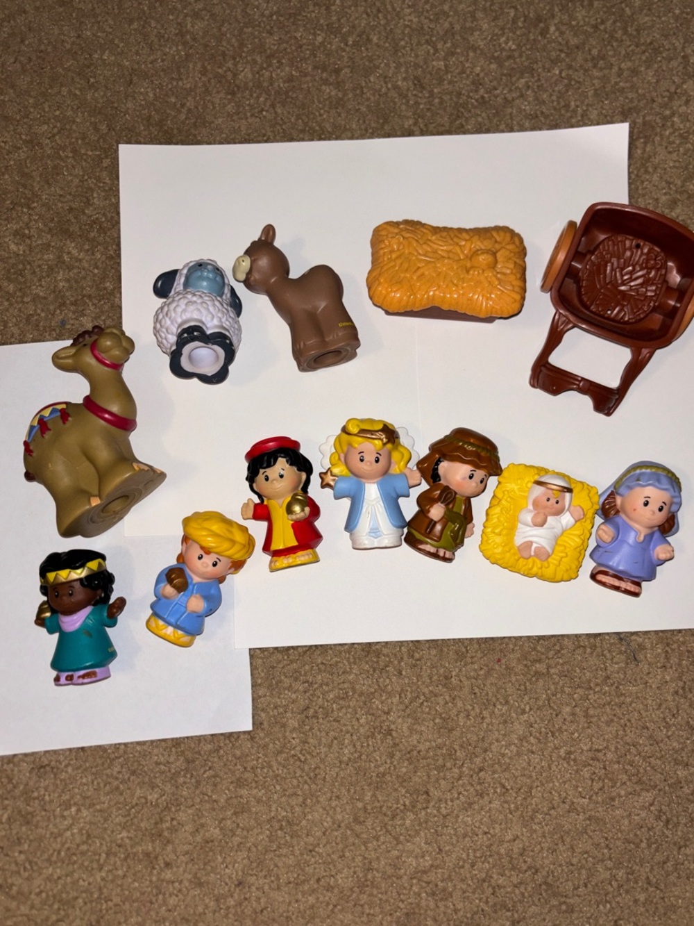 Fisher-Price Nativity Playset Figures - Brown, Yellow, Blue, Red